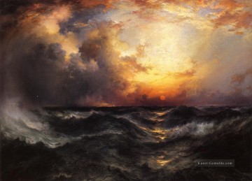  Sonne Kunst - Sonnenuntergang in Mid Ocean Seestück Thomas Moran